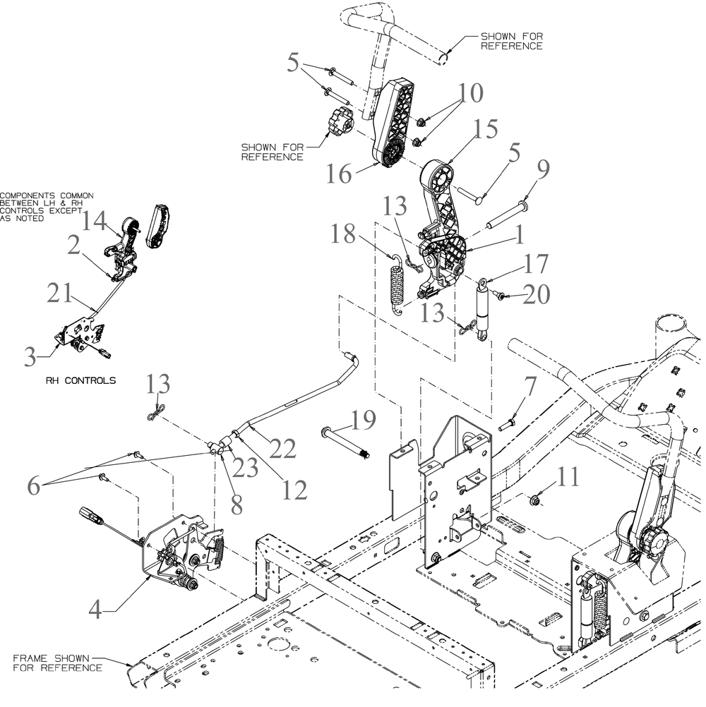 Operator Control Diagram and Parts List for ZT1-42E (34BBA2CS710)(2022) Cub Cadet Lawn Tractor
